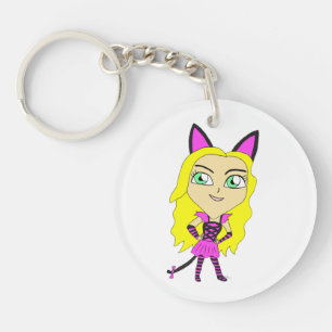 chibi katgirl sleutelhanger