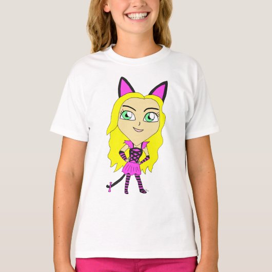 chibi katgirl t-shirt (Voorkant)