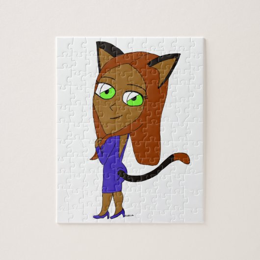chibi kattenmeisje legpuzzel (Verticaal)