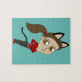 chibi kattenmeisje  legpuzzel (Horizontaal)