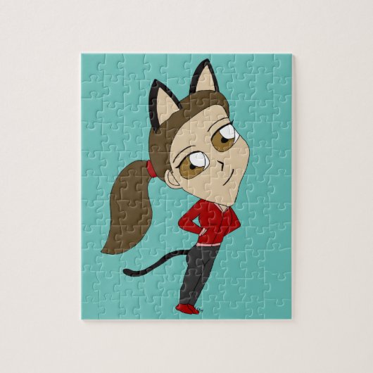 chibi kattenmeisje  legpuzzel (Verticaal)
