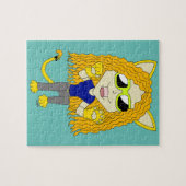 Chibi kattenmeisje met poten legpuzzel (Horizontaal)