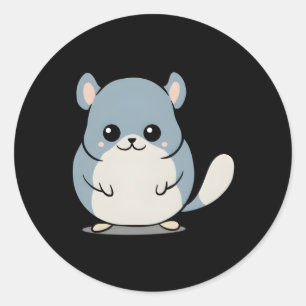 Chibi Kawaii Chinchilla Wildlife knaagdier Ronde Sticker