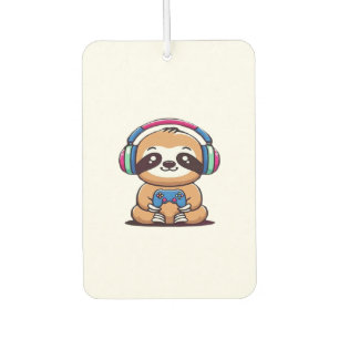 Chibi Kawaii Luiaard Gamer � Schattig Grappig Dier Luchtverfrisser