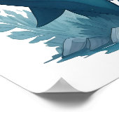 Chibi Kawaii Shark in Waterverf Style Poster (Hoek)