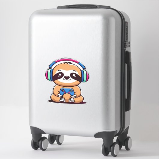 Chibi Kawaii Sloth Gamer � Cute Funny Animal with  Sticker (Koffer)