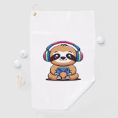 Chibi Kawaii Sloth Gamer - Schattige grappig dier  Golfhanddoek (Insitu)