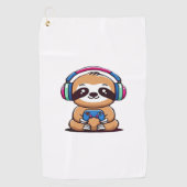 Chibi Kawaii Sloth Gamer - Schattige grappig dier  Golfhanddoek (Voorkant)