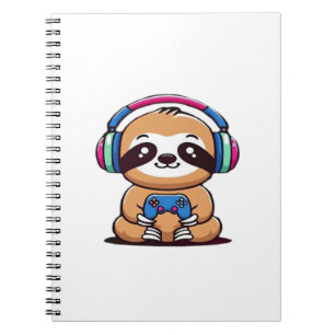 Chibi Kawaii Sloth Gamer - Schattige grappig dier Notitieboek