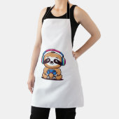 Chibi Kawaii Sloth Gamer - Schattige grappig dier  Schort (Insitu)