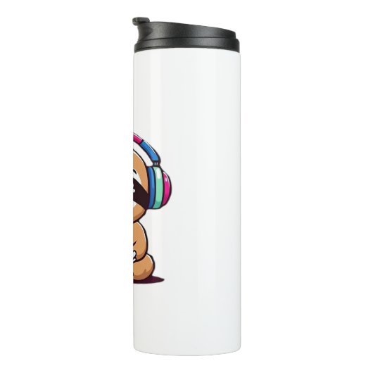 Chibi Kawaii Sloth Gamer - Schattige grappig dier  Thermosbeker (Geroteerd rechts)