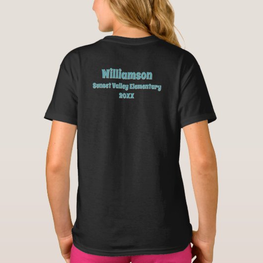 Chibi Kawaii Sloth Naam School Jaar op Terug T-shirt (Achterkant)