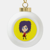 chibi keramische bal ornament (Voorkant)