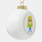 chibi keramische bal ornament (Links)