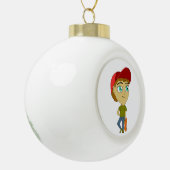 chibi keramische bal ornament (Links)