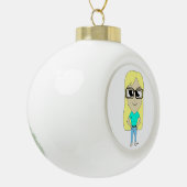 chibi keramische bal ornament (Links)
