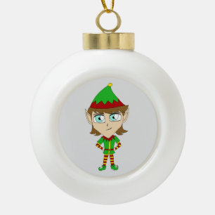 chibi keramische bal ornament
