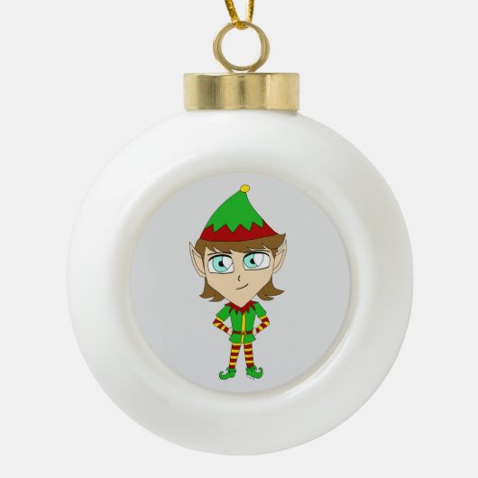 chibi keramische bal ornament (Voorkant)