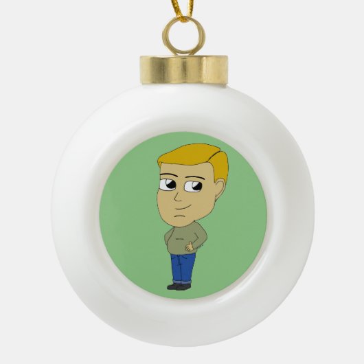 chibi keramische bal ornament (Voorkant)