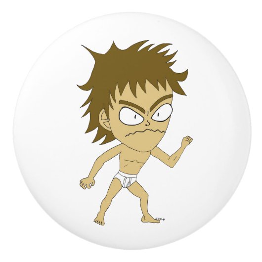 chibi keramische knop (Voorkant)