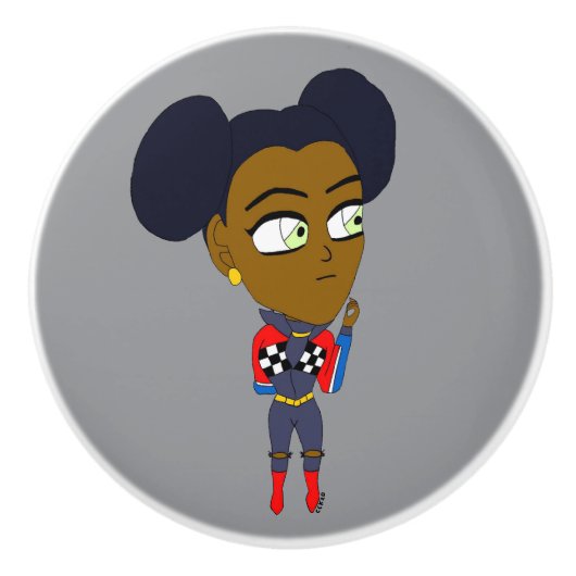 chibi keramische knop (Voorkant)