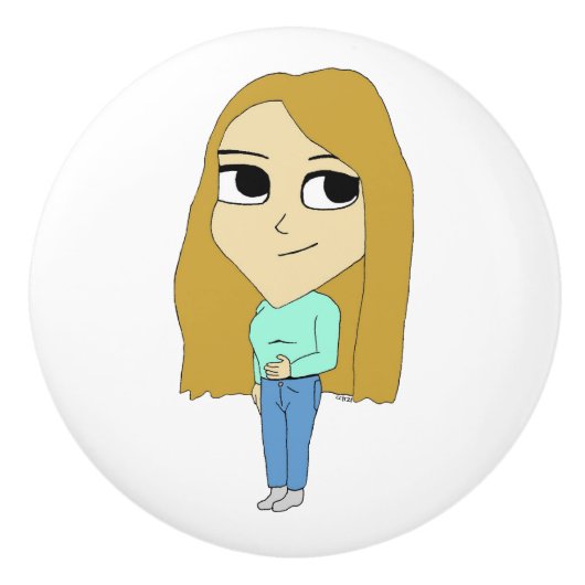 chibi keramische knop (Voorkant)