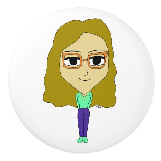 chibi keramische knop (Voorkant)