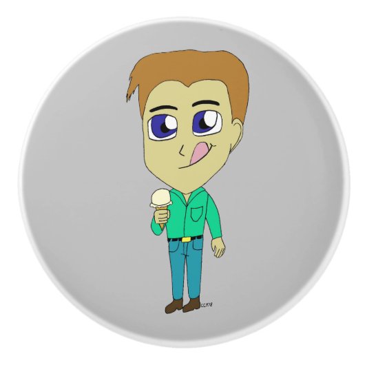 chibi keramische knop (Voorkant)