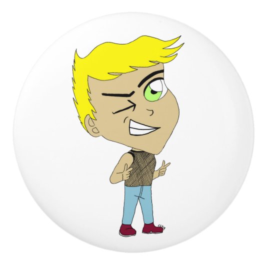 chibi keramische knop (Voorkant)