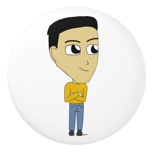 chibi keramische knop (Voorkant)