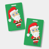 chibi kerstman badge (Voor- en achterkant)