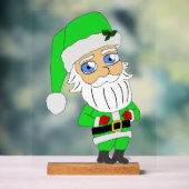 Chibi Kerstman groene pak Acryl Bord (Neutraal)