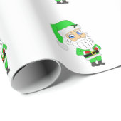 Chibi Kerstman groene pak Cadeaupapier (Rol Hoek)