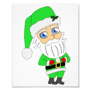 Chibi Kerstman groene pak Foto Afdruk