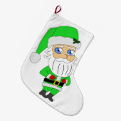 Chibi Kerstman groene pak Grote Kerstsok (Voorkant (Hangend))