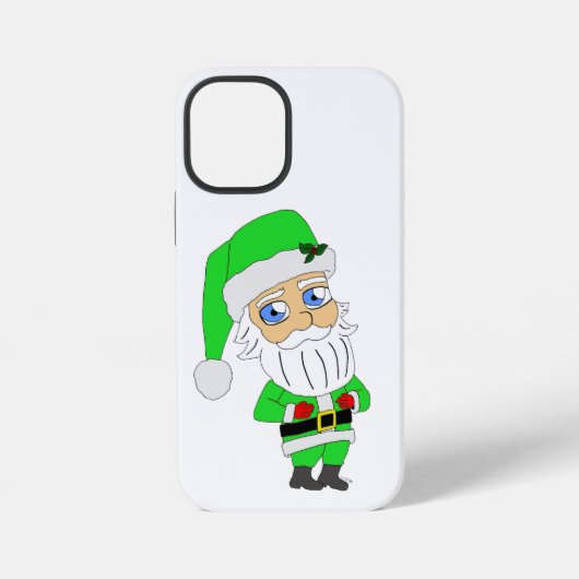 Chibi Kerstman groene pak iPhone Hoesje (Achterkant)