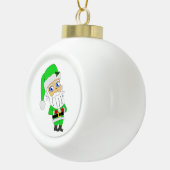 Chibi Kerstman groene pak Keramische Bal Ornament (Rechts)