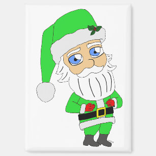 Chibi Kerstman groene pak Magneet