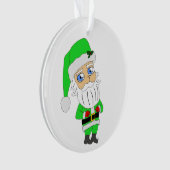 Chibi Kerstman groene pak Ornament (voorkant)