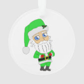 Chibi Kerstman groene pak Ornament (achterkant)