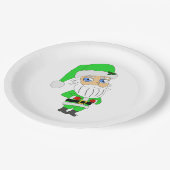 Chibi Kerstman groene pak Papieren Bordje (Gekanteld)
