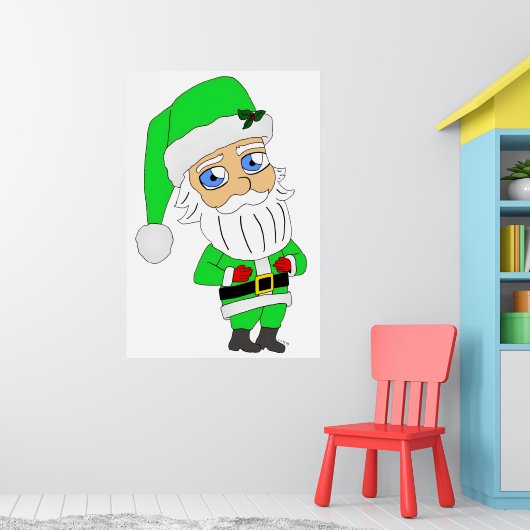 Chibi Kerstman groene pak Poster (Kinderkamer 1)