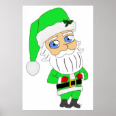 Chibi Kerstman groene pak Poster (Voorkant)