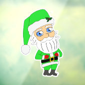 Chibi Kerstman groene pak Raamsticker (Vel 3)