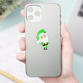 Chibi Kerstman groene pak Sticker (Telefoon)