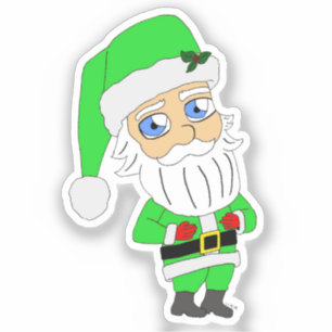 Chibi Kerstman groene pak Sticker
