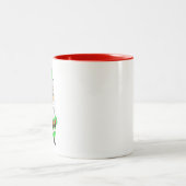 Chibi Kerstman groene pak Tweekleurige Koffiemok (Center)