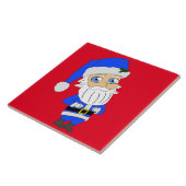 Chibi Kerstman in blauwe pak Tegeltje (Zijkant)