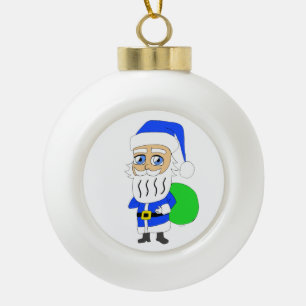 chibi Kerstman Keramische Bal Ornament