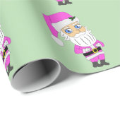Chibi Kerstman roze pak Cadeaupapier (Rol Hoek)